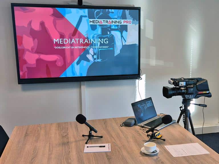 Mediatraining in vergaderzaal