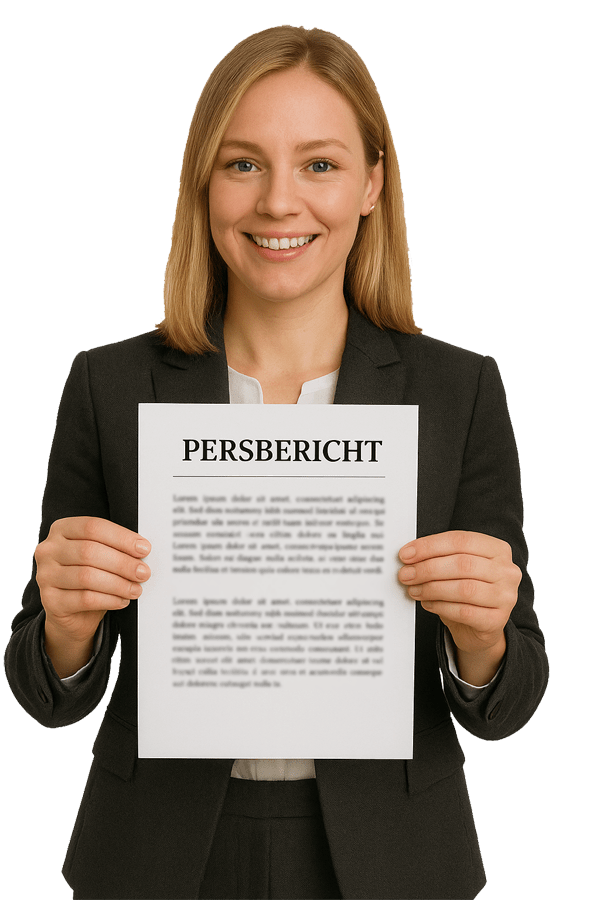 Communicatie adviseur met persbericht